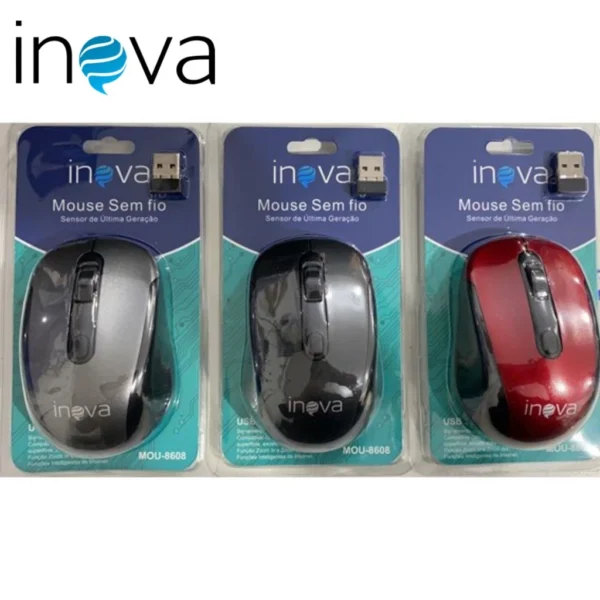 Mouse Sem Fio Óptico USB 1000DPI LED Vermelho IZECLICK PRO