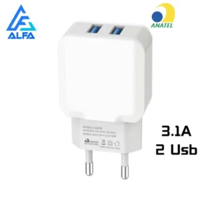 Carregador Turbo Rápido Hmaston 2 USB 3.1A Bivolt IZEFAST PRO