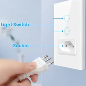 Tomada Inteligente Wi-Fi Painel de Vidro Controle App e Voz IZEGLASS SMART