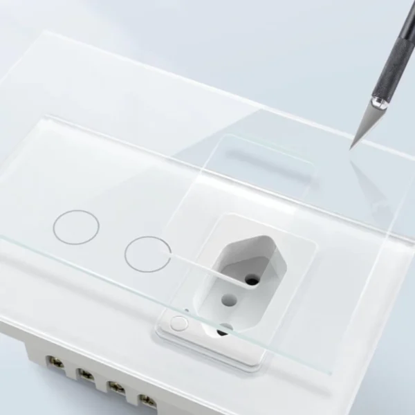 Tomada Inteligente Wi-Fi Painel de Vidro Controle App e Voz IZEGLASS SMART