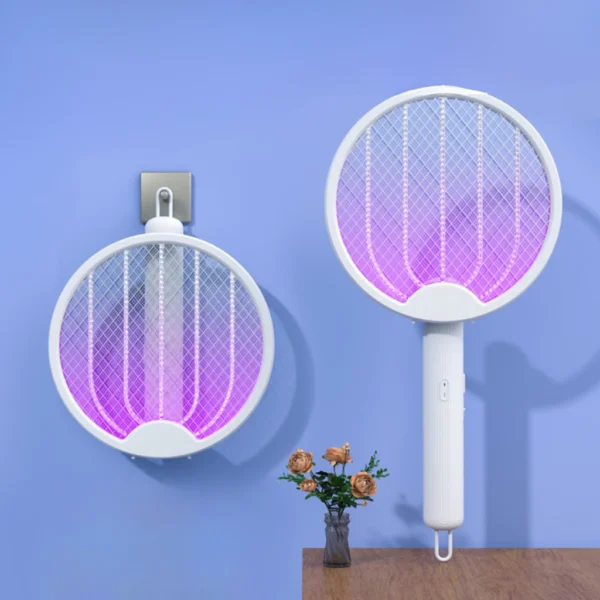 Raquete Elétrica Mata Mosquito USB Recarregável Luz UV Portátil IZESAFE LIGHT