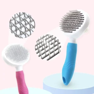 Escova Removedora de Pelos para Pets Cães e Gatos, Massageadora, Cabo Anatômico, Cerdas ABS IZECARE BRUSH