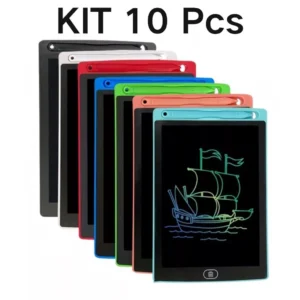 Kit Lousa Mágica Infantil 8.5 Pol LCD, Portátil, Caneta Inclusa, Kit 10 Unidades IZEWRITE KIDS