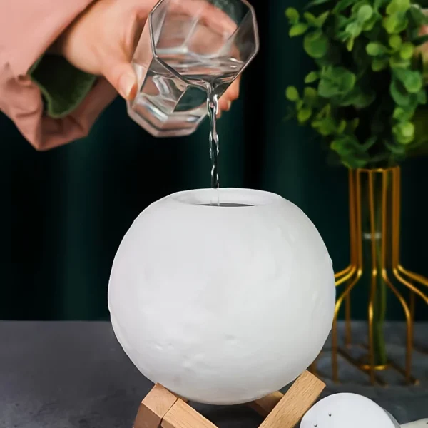 Umidificador de Ar 3D Lua Cheia 880ml Luz LED USB Aroma IZERELAX GLOW