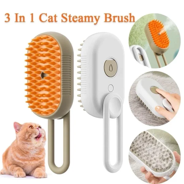 Escova a Vapor Para Gatos Remoção de Pelos Massagem Suave IZECARE PET STEAM