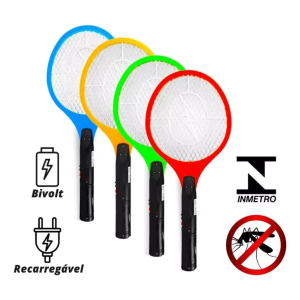 Raquete Elétrica Mata Mosquito Bivolt Recarregável 3 Camadas IZEPOWER PRO