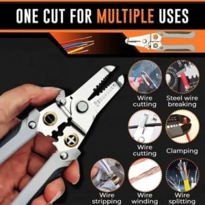 Alicate Desencapador de Fios Inox, Multifuncional, Cabo Antiderrapante IZEWIRE PRO