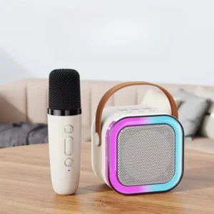 Caixa de Som Karaokê Bluetooth Portátil Bateria Longa Duração 2 Microfones IZEBOX FUN