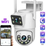 Câmera Dome IP Wireless PTZ Dupla Lente Detecção Humana IA Visão Noturna IZESECURE GUARD