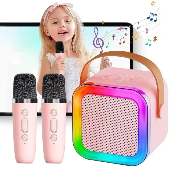 Caixa de Som Karaokê Bluetooth Portátil Bateria Longa Duração 2 Microfones IZEBOX FUN