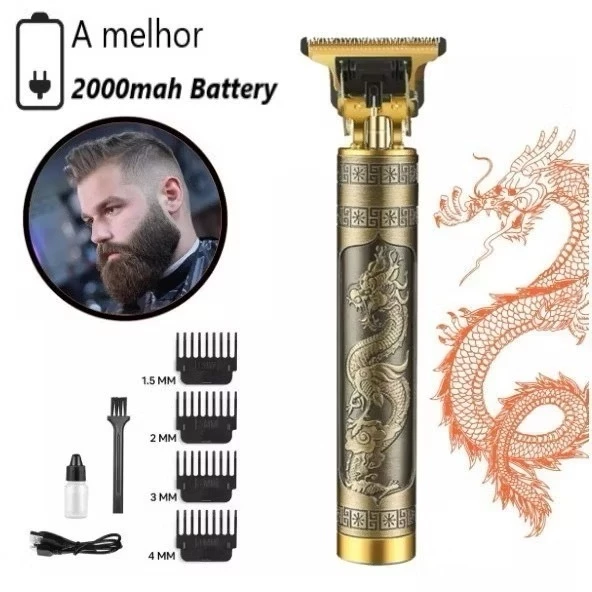 Kit Barbeador e Aparador Masculino Profissional Metal Bateria 1200mAh IZEEDGE PRO
