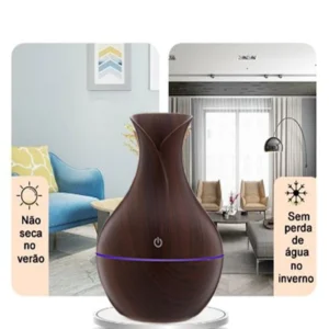 Umidificador Aromatizador Silencioso Madeira LED Recarregável IZEWOOD AIR
