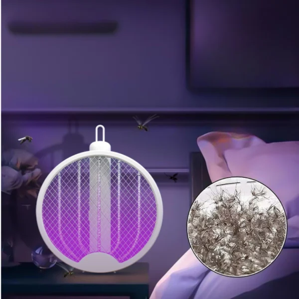 Raquete Elétrica Mata Mosquito USB Recarregável Luz UV Portátil IZESAFE LIGHT