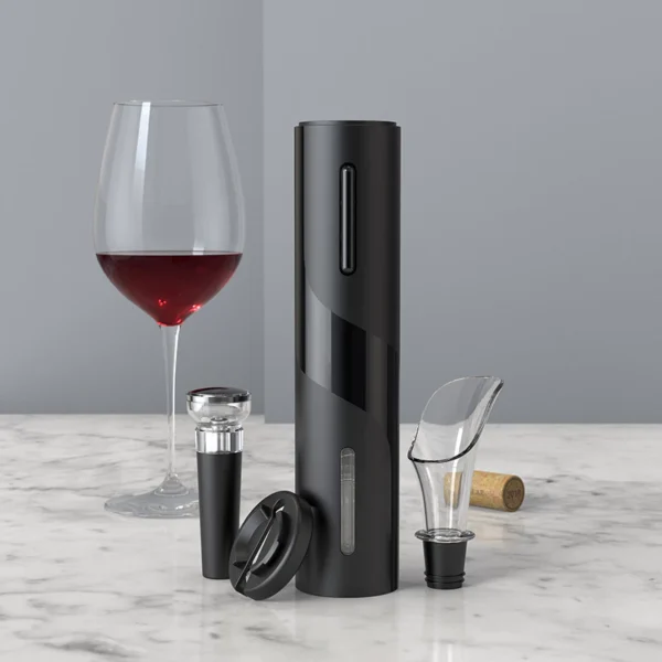 Abridor de Vinho Elétrico Kit Completo com Cortador de Papel, Rolha a Vácuo e Derramador IZEELEGANT OPEN
