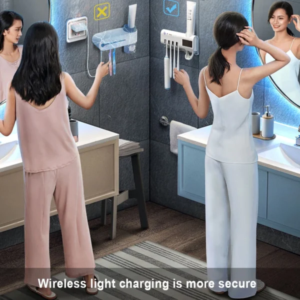 Aplicador de Pasta de Dente Automático UV, Esterilizador, Dispenser Sem Fio IZECARE BRIGHT