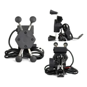 Suporte Universal Para Celular e GPS Moto, Carregador USB, Fixação Retrovisor, Compatível 3.5'' a 6'' IZEGRIP CHARGE