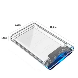 Case HD Externo 2.5" Transparente USB 3.0 SATA 6Gbps Plug & Play IZEBOX SPEED