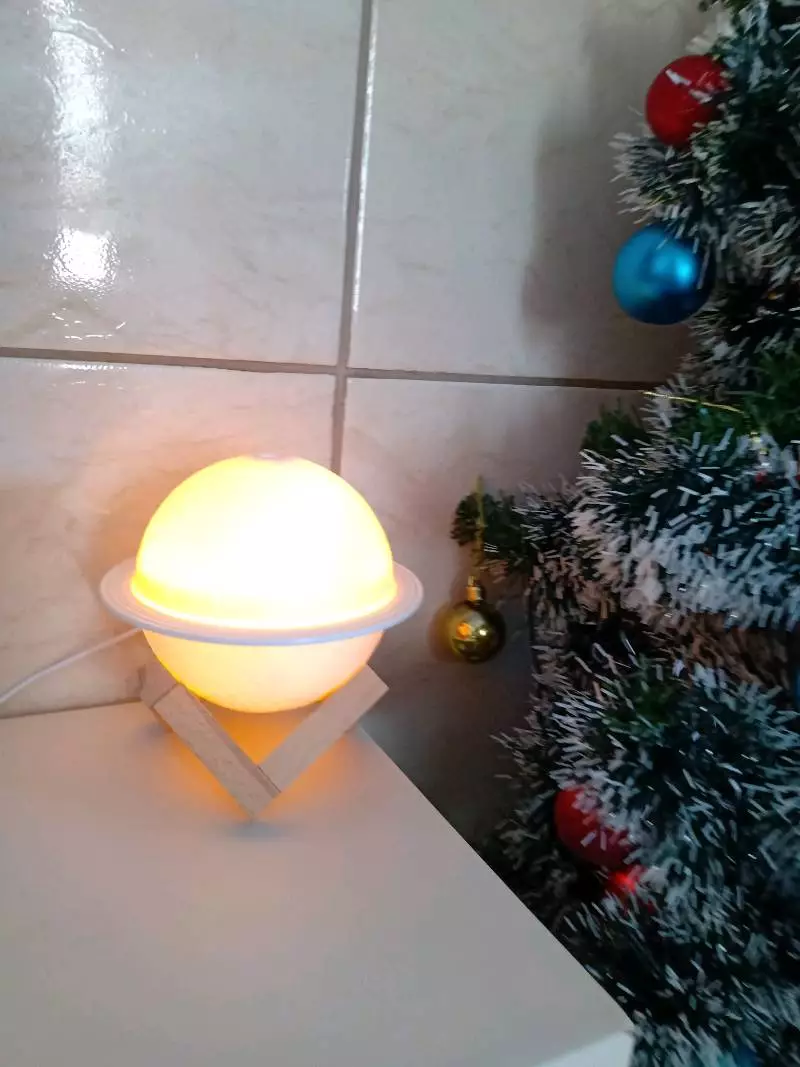 Luminária Umidificador Lua 3D Aromaterapia LED Branco Amarelo IZELOFT AIR photo review
