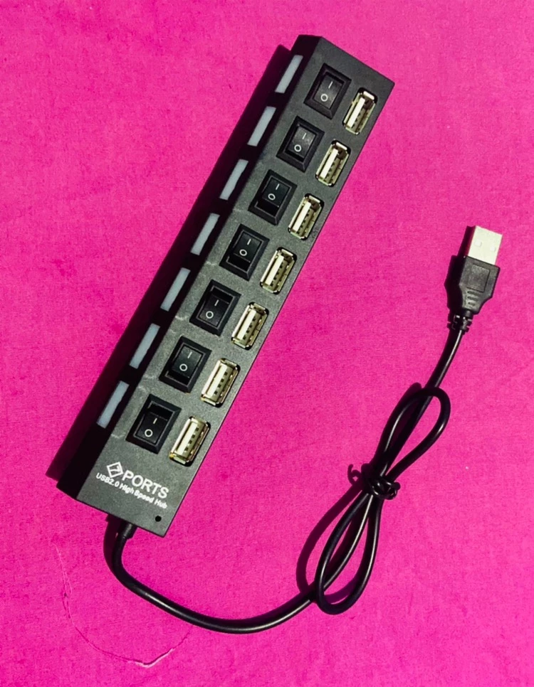 Hub USB 2.0 7 Portas LED Alta Velocidade Botão IZEHUB PRO CONNECT photo review