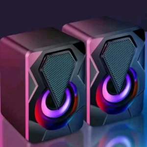 Caixa de Som RGB LED Som Estéreo Compacta USB Multimídia IZEFLASH SOUND