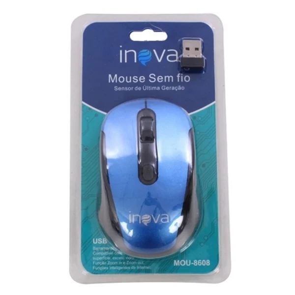 Mouse Sem Fio Óptico USB 1000DPI LED Vermelho IZECLICK PRO