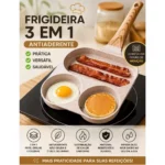Frigideira Antiaderente 3 Divisórias Bege Premium IZECOOK PLUS