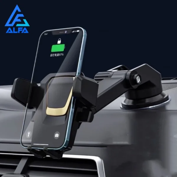 Suporte Veicular Universal para Celular e GPS, Trava Automática, Rotação 360°, Base de Silicone Adesiva – IZESHIELD FLEX