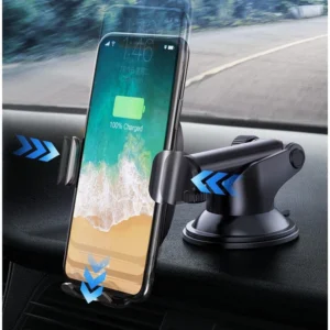 Suporte Veicular Universal para Celular e GPS, Trava Automática, Rotação 360°, Base de Silicone Adesiva – IZESHIELD FLEX