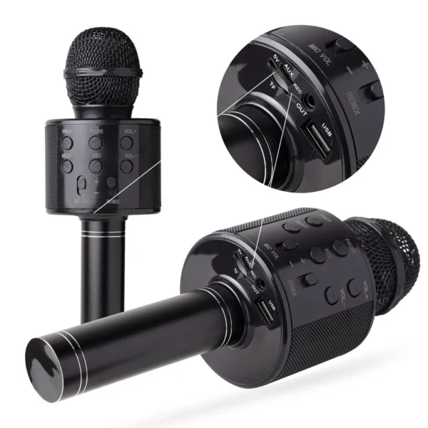 Microfone Bluetooth Karaokê Sem Fio WS-858, Gravação e Função Selfie IZESOUND STAR