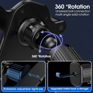 Suporte Veicular Celular 360° Giratório Universal Para Saída de Ar Preto IZEGRIP FLEX