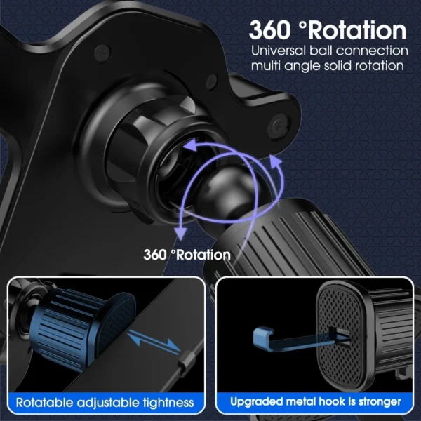 Suporte Veicular Celular 360° Giratório Universal Para Saída de Ar Preto IZEGRIP FLEX