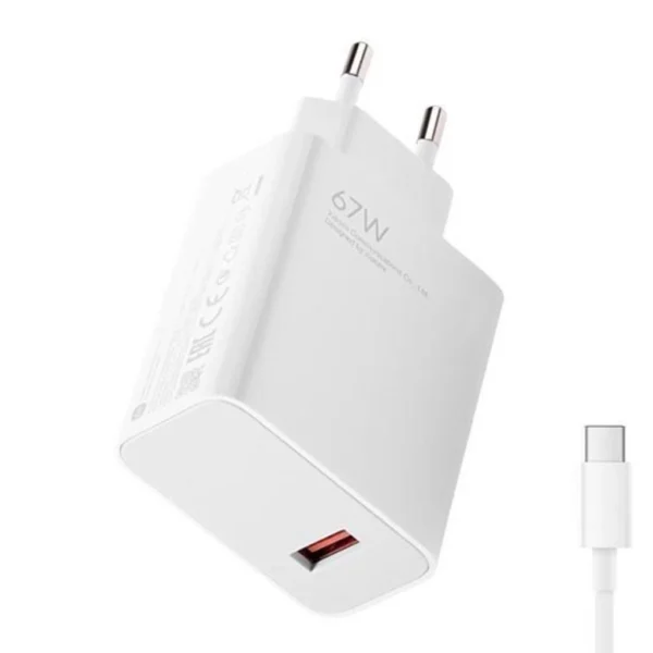 Carregador Turbo 67W Para Xiaomi USB-C Compatível Vários Modelos Proteção Avançada IZEFLASH CHARGE