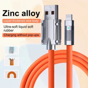 Cabo USB Tipo-C 120W Super Rápido Silicone Antidobra IZEFAST CHARGE