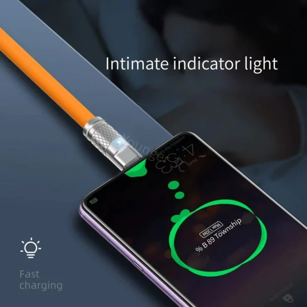 Cabo USB Tipo-C 120W Super Rápido Silicone Antidobra IZEFAST CHARGE
