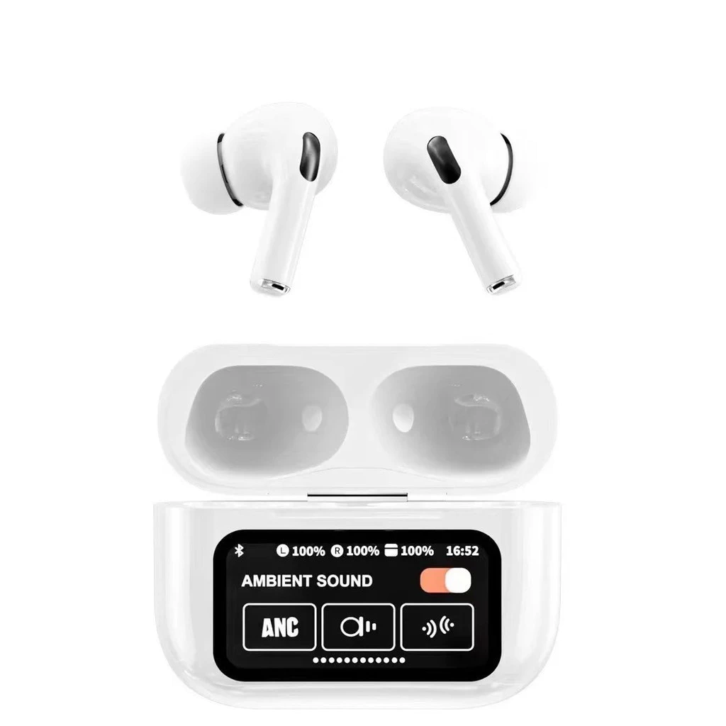 Fone Bluetooth 5.3 A9 Pro com tela sensível ao toque para controle simples