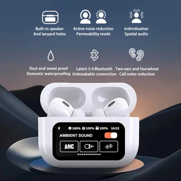 Fone Sem Fio Bluetooth 5.3 A9 Pro ANC Touch Screen Bateria Longa IZEHEAR PRO