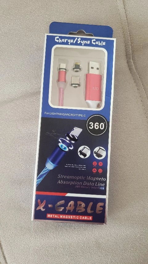 Cabo Carregador Magnético 3 em 1 USB Tipo C Lightning MicroUSB 1m Resistente IZELINK POWER photo review