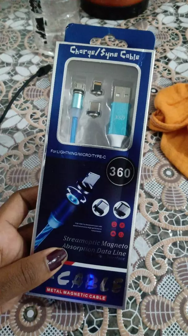 Cabo Carregador Magnético 3 em 1 USB Tipo C Lightning MicroUSB 1m Resistente IZELINK POWER photo review