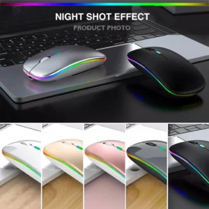 Mouse Sem Fio Recarregável RGB Bluetooth Silencioso IZECLIC PRO