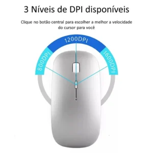 Mouse Sem Fio Recarregável RGB Bluetooth Silencioso IZECLIC PRO