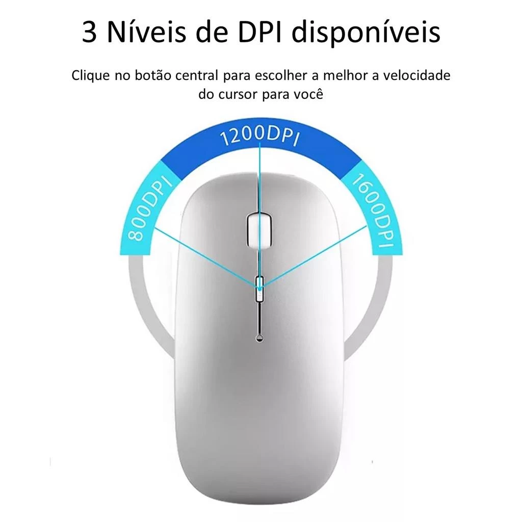 Mouse Sem Fio Recarregável RGB Bluetooth Silencioso IZECLIC PRO