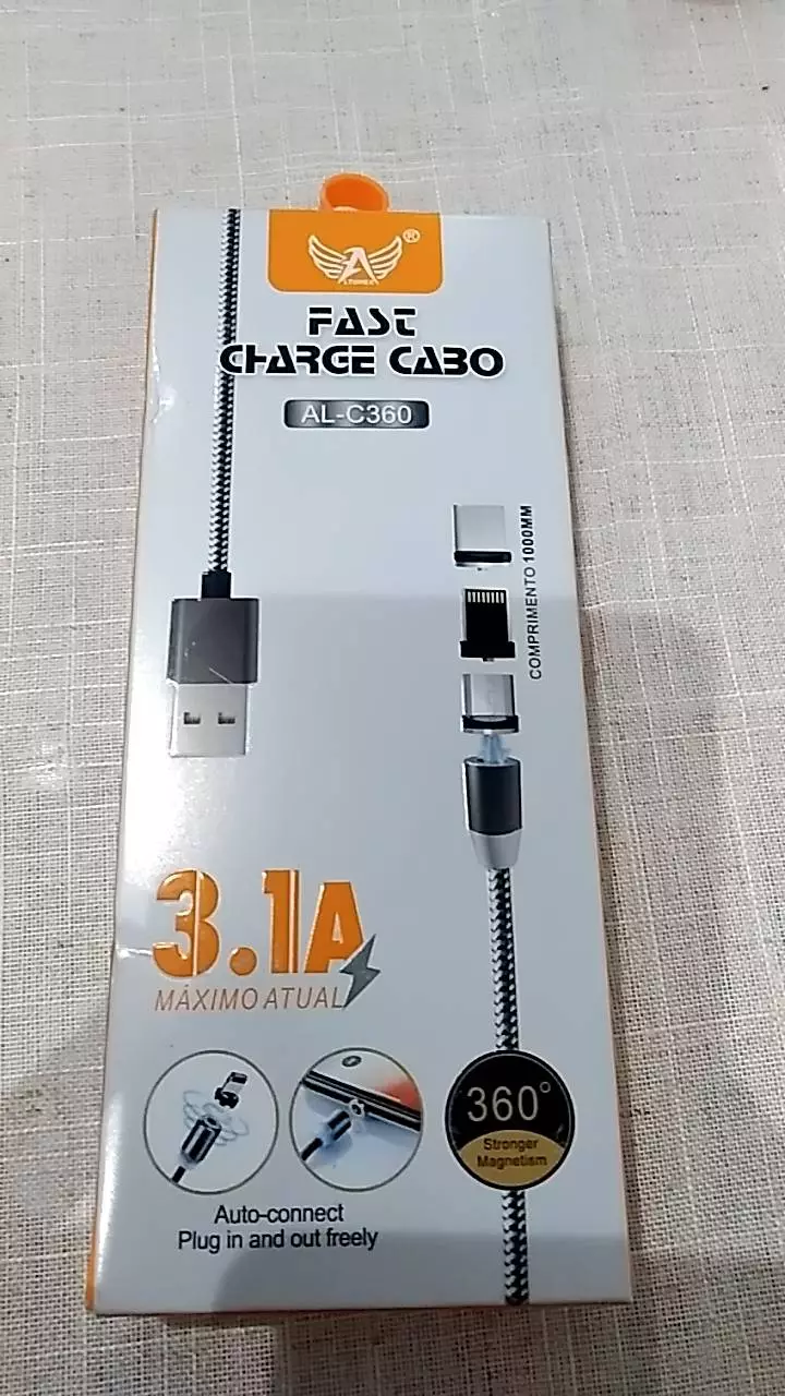Cabo Carregador Magnético 3 em 1 USB Tipo C Lightning MicroUSB 1m Resistente IZELINK POWER photo review