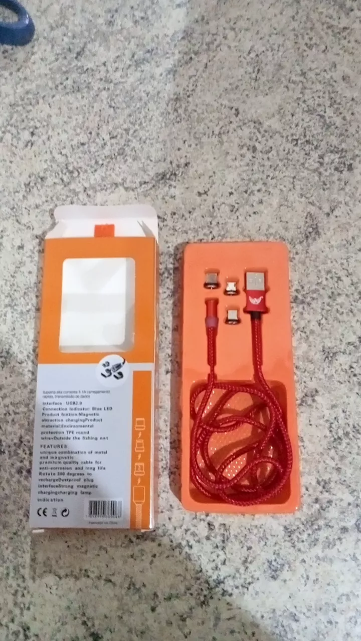 Cabo Carregador Magnético 3 em 1 USB Tipo C Lightning MicroUSB 1m Resistente IZELINK POWER photo review