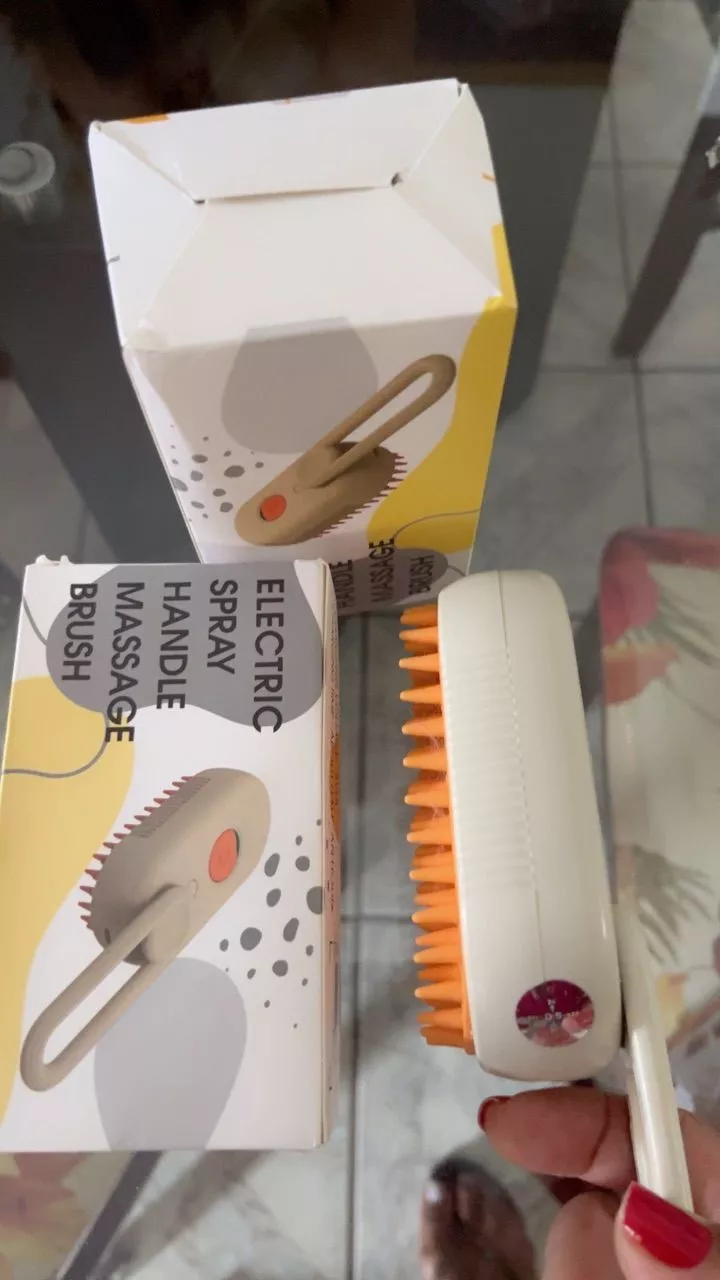 Escova Elétrica A Vapor 3 em 1 Para Gatos e Cães, Massagem, Remoção de Pelos, Recarregável - IZECARE STEAM PET photo review