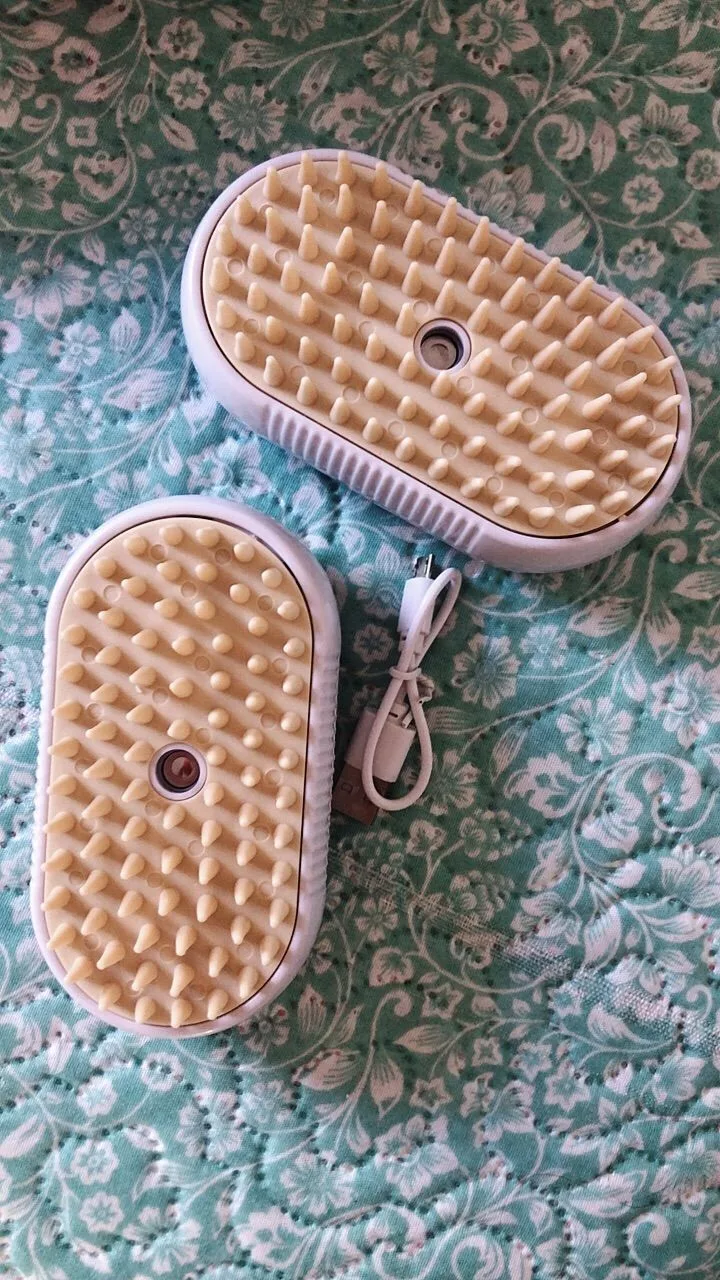 Escova Elétrica A Vapor 3 em 1 Para Gatos e Cães, Massagem, Remoção de Pelos, Recarregável - IZECARE STEAM PET photo review