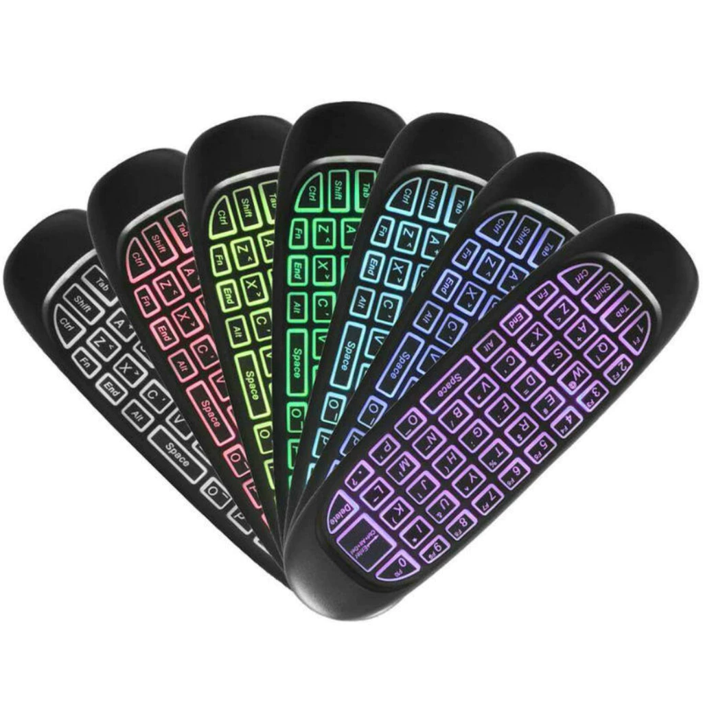 Controle Air Mouse Teclado 2.4G Wireless com LED RGB Giroscópio Universal IZEWAVE PRO IZESHOP Giroscópio