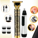 Kit Barbeador e Aparador Masculino Profissional – Lâmina de Aço Carbono, Portátil, Precisão IZEEDGE MASTER