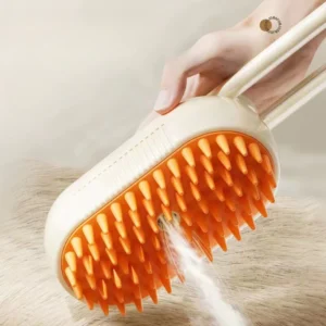 Escova Elétrica A Vapor 3 em 1 Para Gatos e Cães, Massagem, Remoção de Pelos, Recarregável - IZECARE STEAM PET