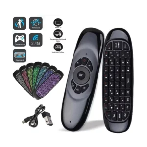 Controle Air Mouse Teclado 2.4G Wireless com LED RGB Giroscópio Universal IZEWAVE PRO