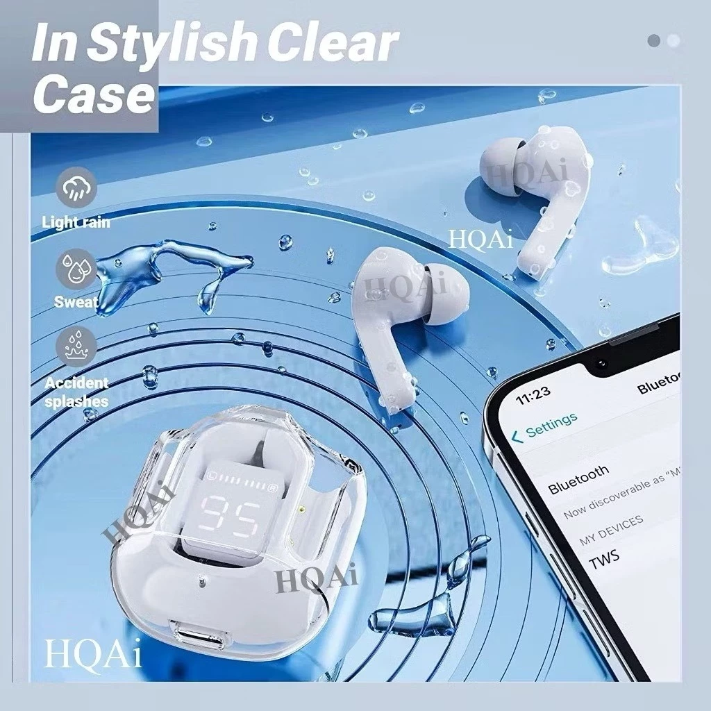 Fone de Ouvido Bluetooth 5.3 HQAi H4 Display LED Bateria Longa Duração IZEPOWER SOUND IZESHOP Bateria